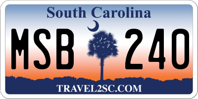SC license plate MSB240