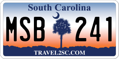 SC license plate MSB241