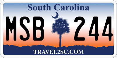 SC license plate MSB244
