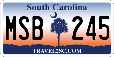 SC license plate MSB245