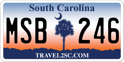 SC license plate MSB246