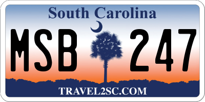 SC license plate MSB247