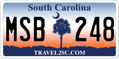 SC license plate MSB248