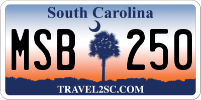SC license plate MSB250