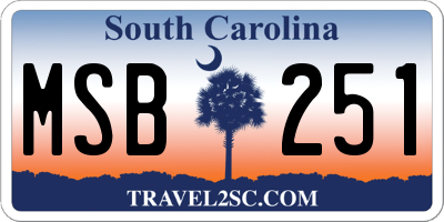 SC license plate MSB251