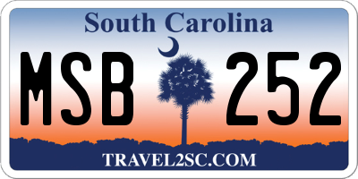 SC license plate MSB252