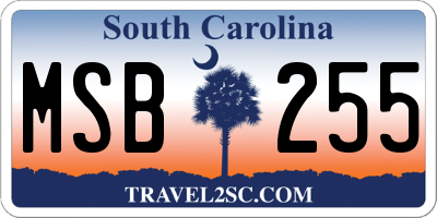 SC license plate MSB255