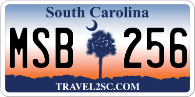 SC license plate MSB256