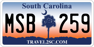 SC license plate MSB259