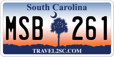 SC license plate MSB261