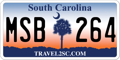 SC license plate MSB264