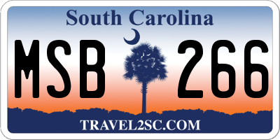 SC license plate MSB266