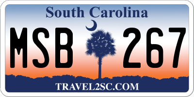 SC license plate MSB267