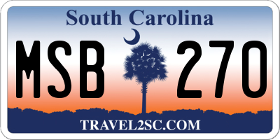 SC license plate MSB270