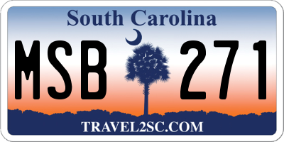 SC license plate MSB271