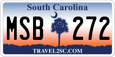 SC license plate MSB272