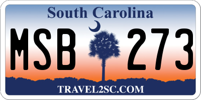 SC license plate MSB273