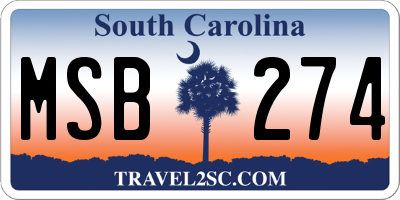 SC license plate MSB274
