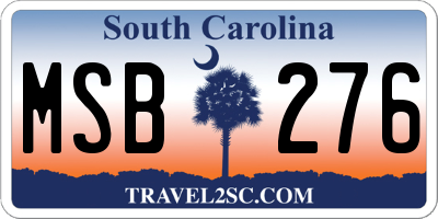 SC license plate MSB276