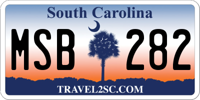 SC license plate MSB282