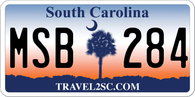 SC license plate MSB284