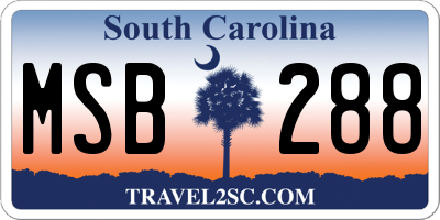 SC license plate MSB288