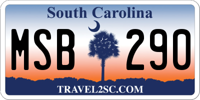 SC license plate MSB290