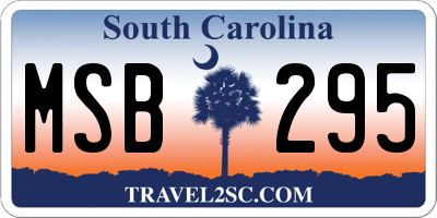 SC license plate MSB295