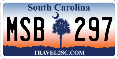 SC license plate MSB297