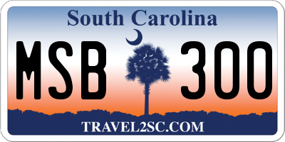 SC license plate MSB300
