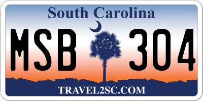 SC license plate MSB304