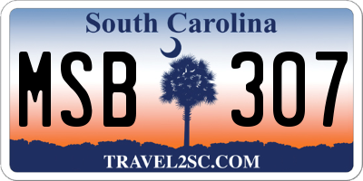 SC license plate MSB307