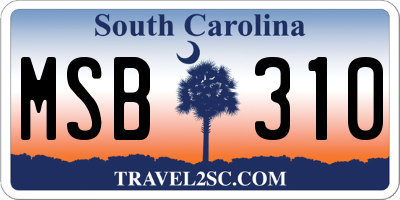 SC license plate MSB310
