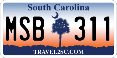 SC license plate MSB311