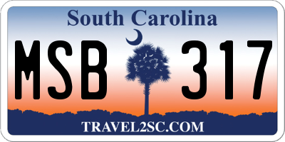 SC license plate MSB317