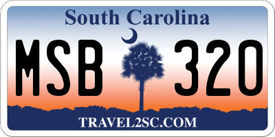 SC license plate MSB320
