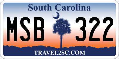 SC license plate MSB322