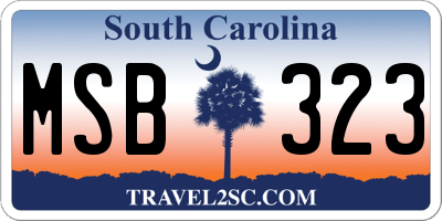 SC license plate MSB323