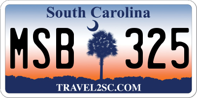 SC license plate MSB325