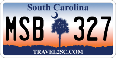SC license plate MSB327