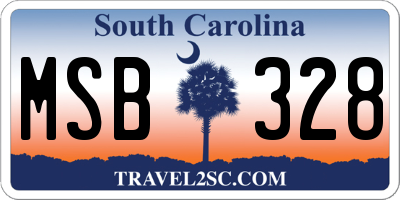 SC license plate MSB328