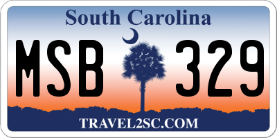 SC license plate MSB329