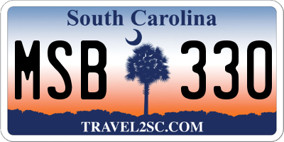SC license plate MSB330