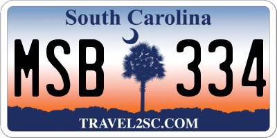 SC license plate MSB334