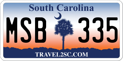 SC license plate MSB335