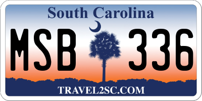 SC license plate MSB336