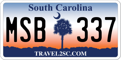 SC license plate MSB337