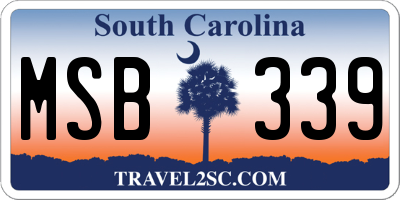 SC license plate MSB339