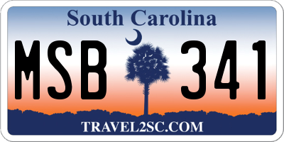 SC license plate MSB341