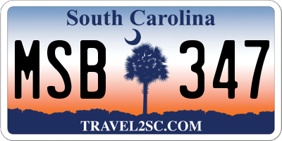 SC license plate MSB347